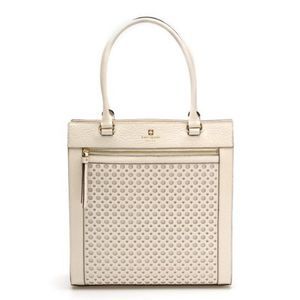 Kate Spade Bone Perri Lane Bubbles Lynne Leather Shoulder Tote Bag